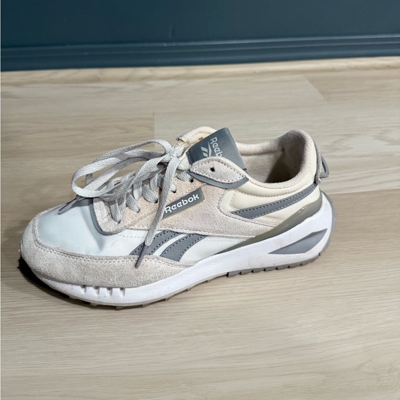Reebok Beige and White Suede-Trim Low Top Sneakers - Picture 3 of 10